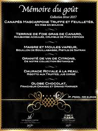 menu restaurant étoilé